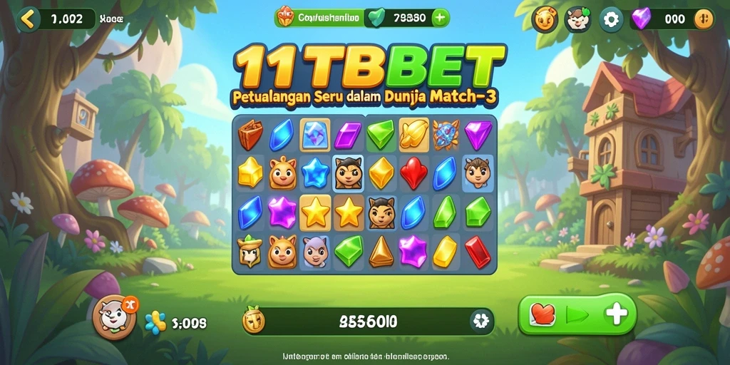 Screenshot 11TBET menampilkan aksi seru permainan Match-3.