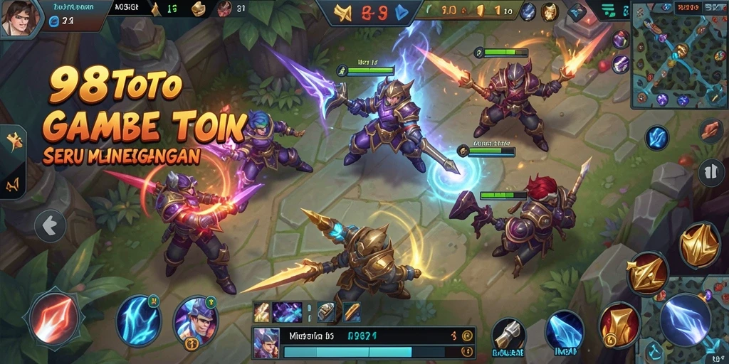 Tampilan gameplay MOBA yang dinamis dan seru.
