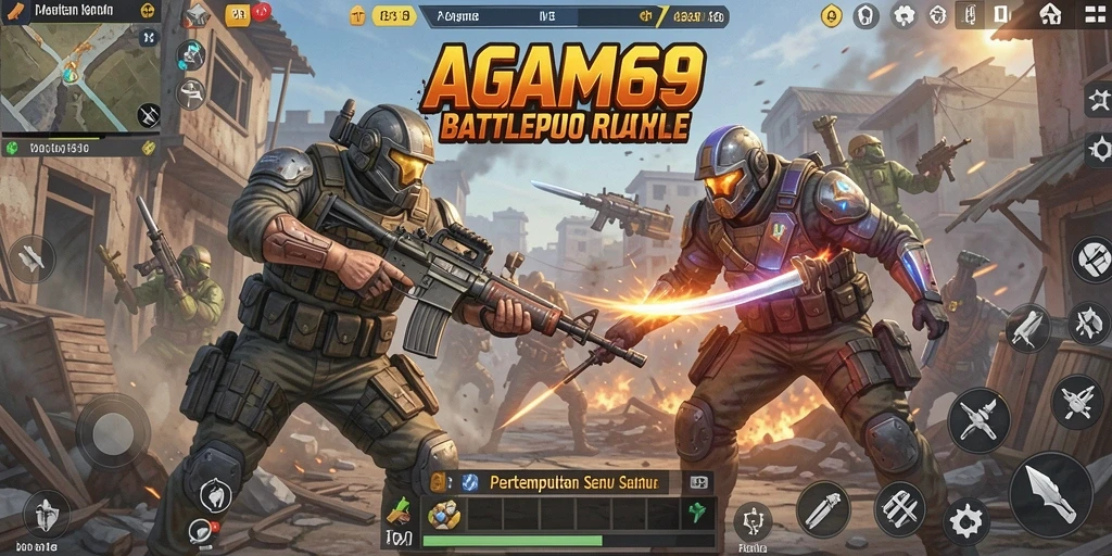 Menampilkan pertempuran intens di arena <strong>AGAM69</strong>.