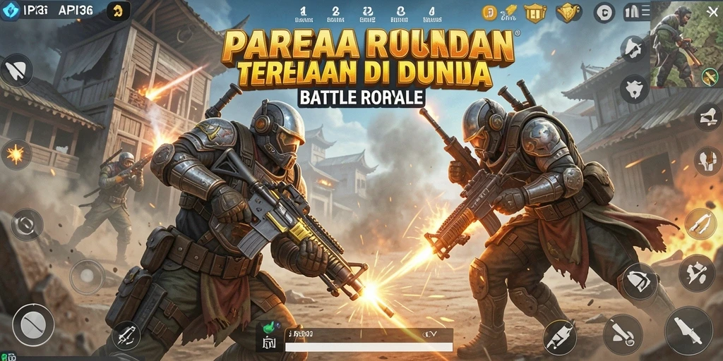 Tampilan gameplay API36 yang seru dalam pertarungan Battle Royale.