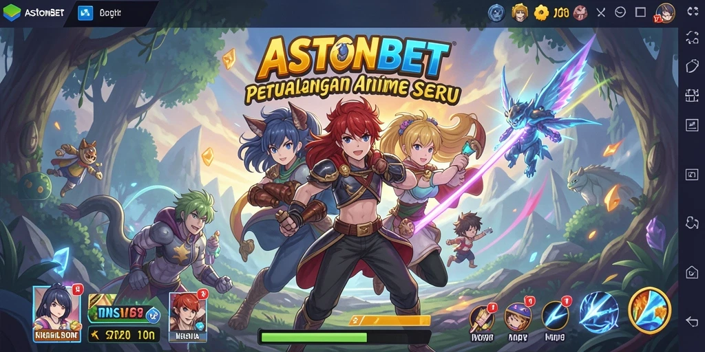 Screenshot utama ASTONBET menampilkan aksi seru dalam dunia Anime.
