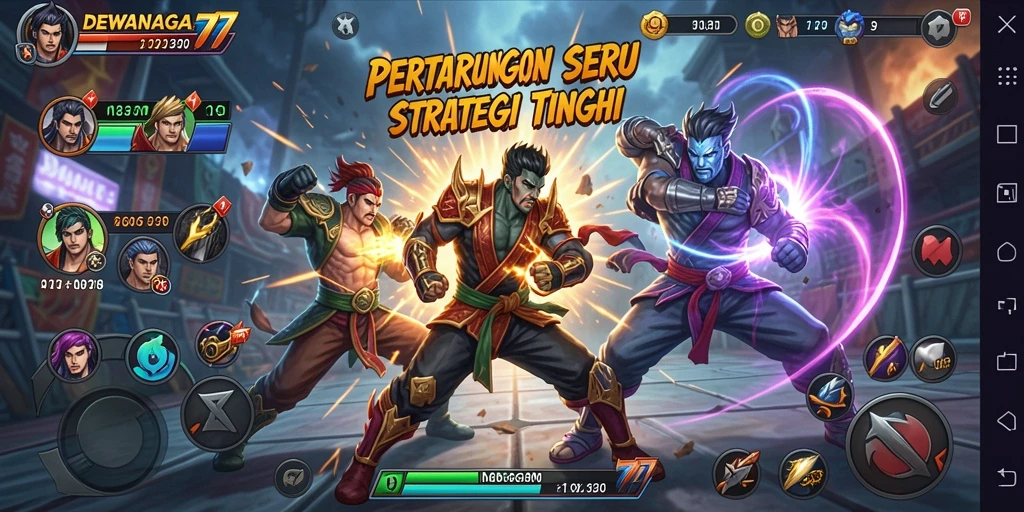 Tampilan gameplay DEWANAGA77 yang penuh aksi dan strategi.