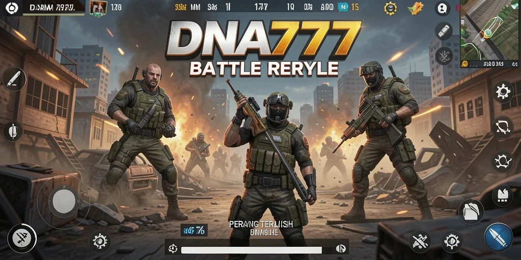 Tampilan gameplay di medan perang DNA777 yang mendebarkan.