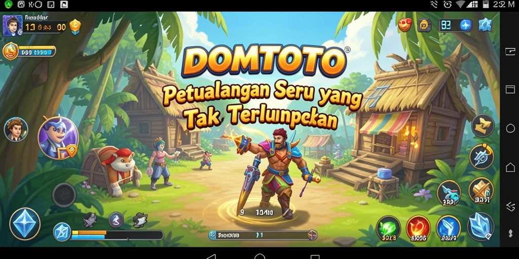Screenshot gameplay DOMTOTO menunjukkan aksi mendebarkan dalam petualangan.