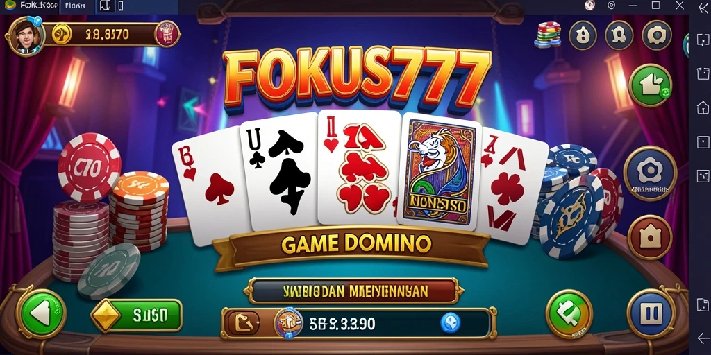 Screenshot gameplay FOKUS777 menampilkan aksi domino yang seru.