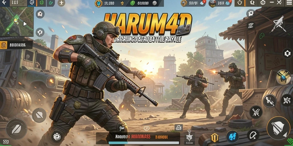 Tampilan gameplay menegangkan di arena Battle Royale HARUM4D.
