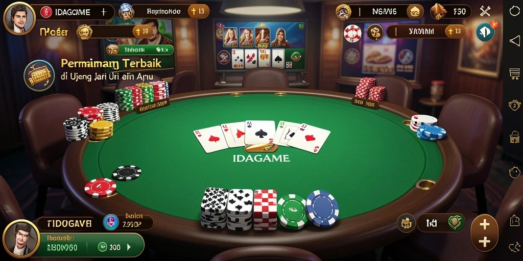 Screenshot gameplay IDAGAME menampilkan keseruan bermain Poker secara langsung.