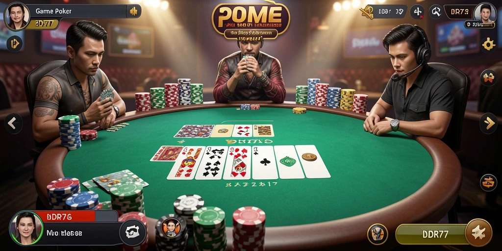 Tampilan menarik dari gameplay poker yang menantang.