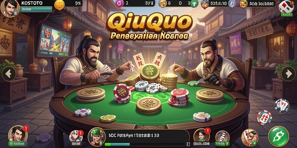 Screenshot utama KOSTOTO menampilkan gameplay QiuQiu yang menarik.