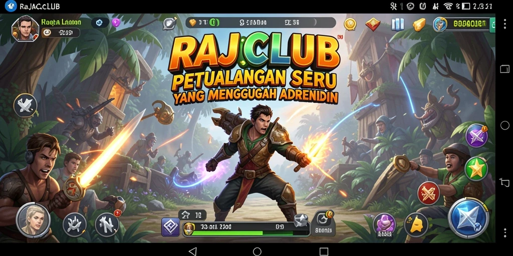 Screenshot gameplay RAJACLUB yang menunjukkan petualangan yang mendebarkan.