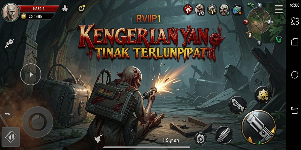 Tangkapan layar menunjukkan suasana mencekam dari gameplay RVIP1.